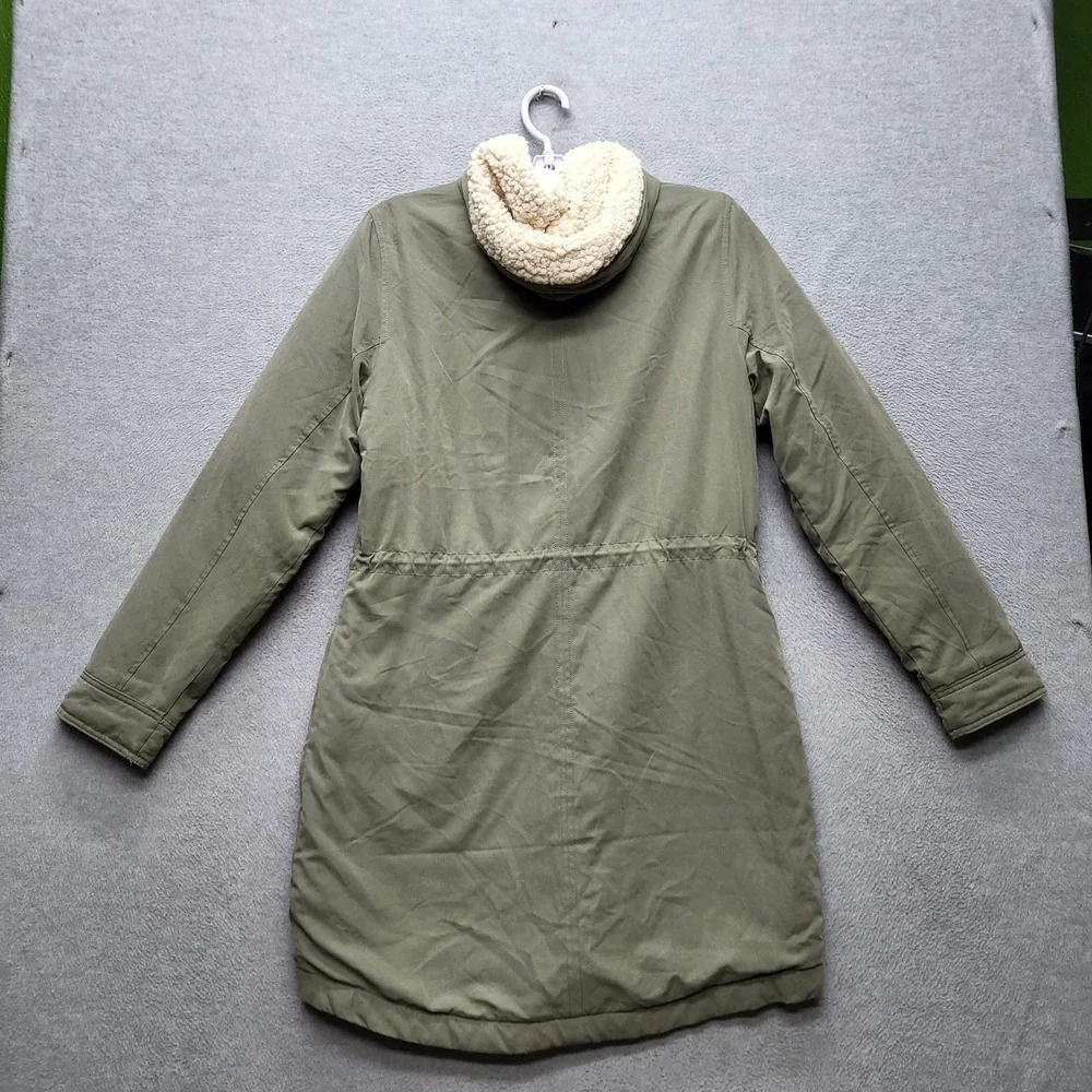 Abercrombie & Fitch‎ Women Jacket M Olive Gorpcore Sherpa Lined Trench